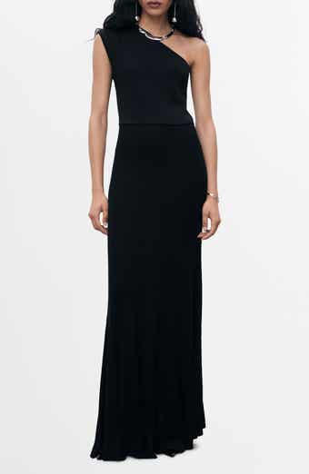 MANGO One-Shoulder Rib Maxi Dress
