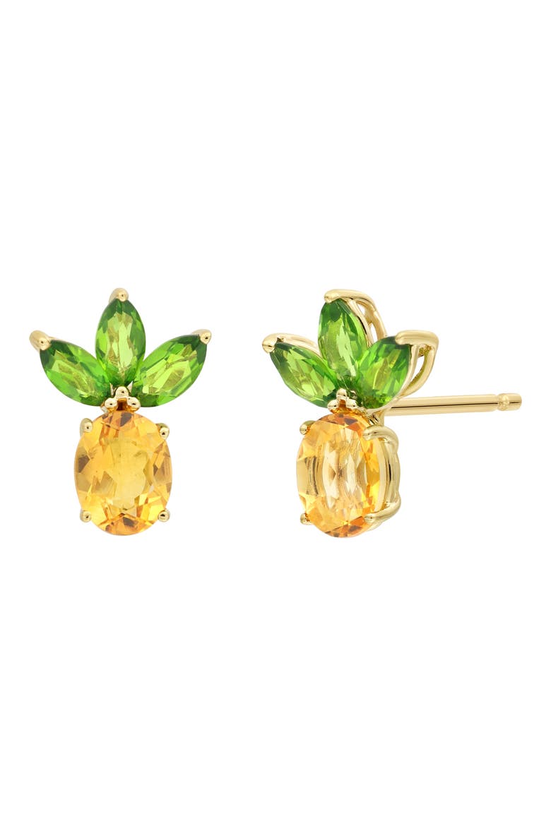 Pineapple Stud Earrings (Nordstrom Exclusive), Main, color, 14K YELLOW GOLD