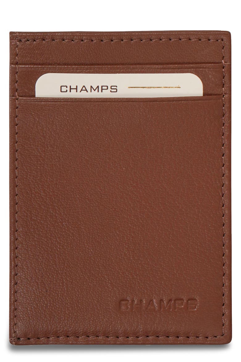 Onyx Leather RFID Hybrid Card Case, Main, color, BROWN