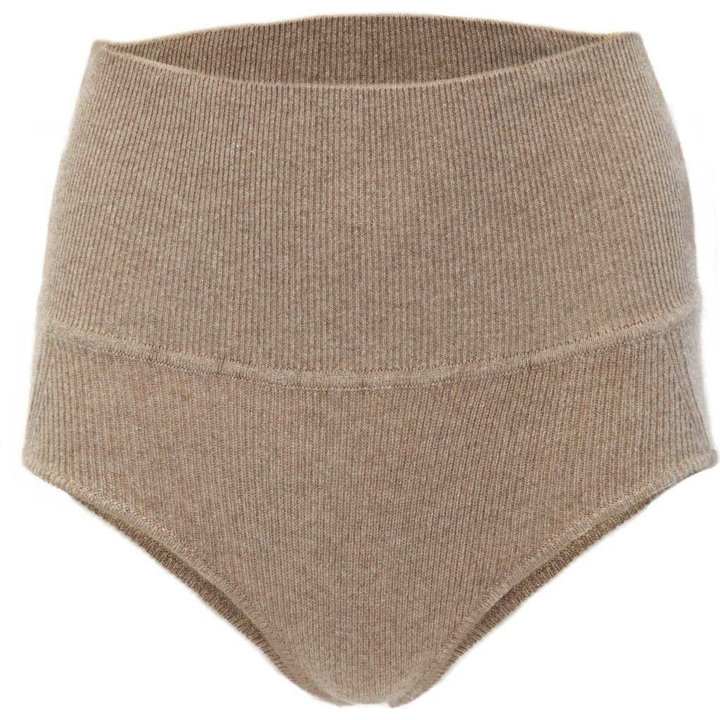 Gobi Mongolian Cashmere Organic Color Cashmere Knickers In Taupe