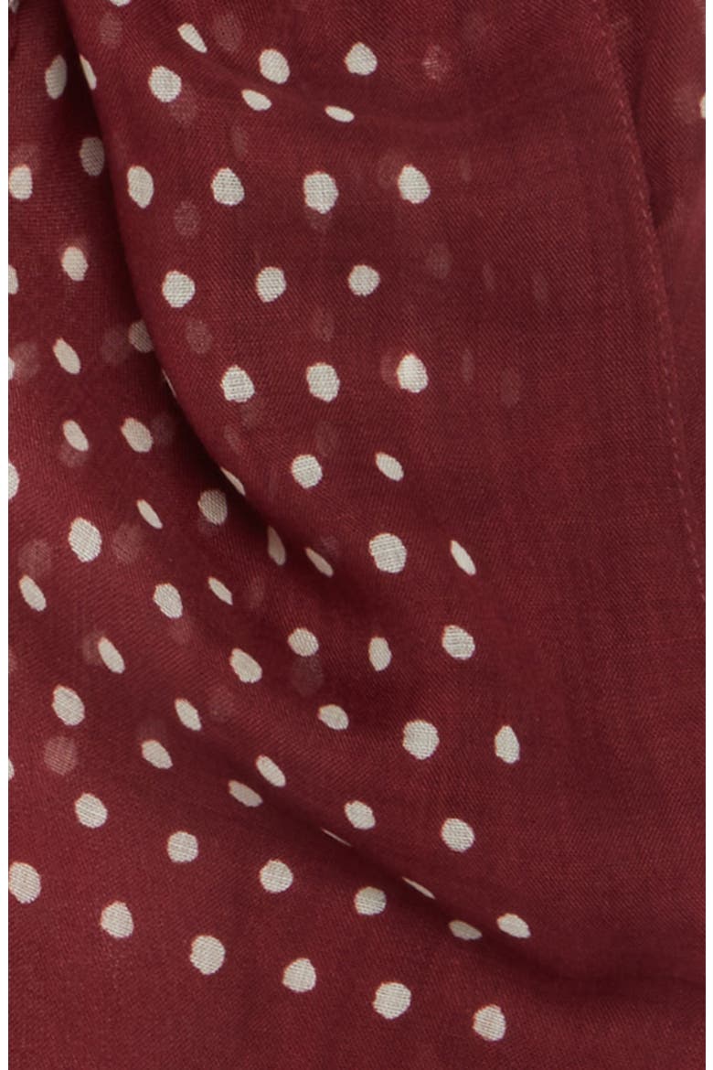 Polka Dot Wool Scarf, Alternate, color, BROWN PRINT