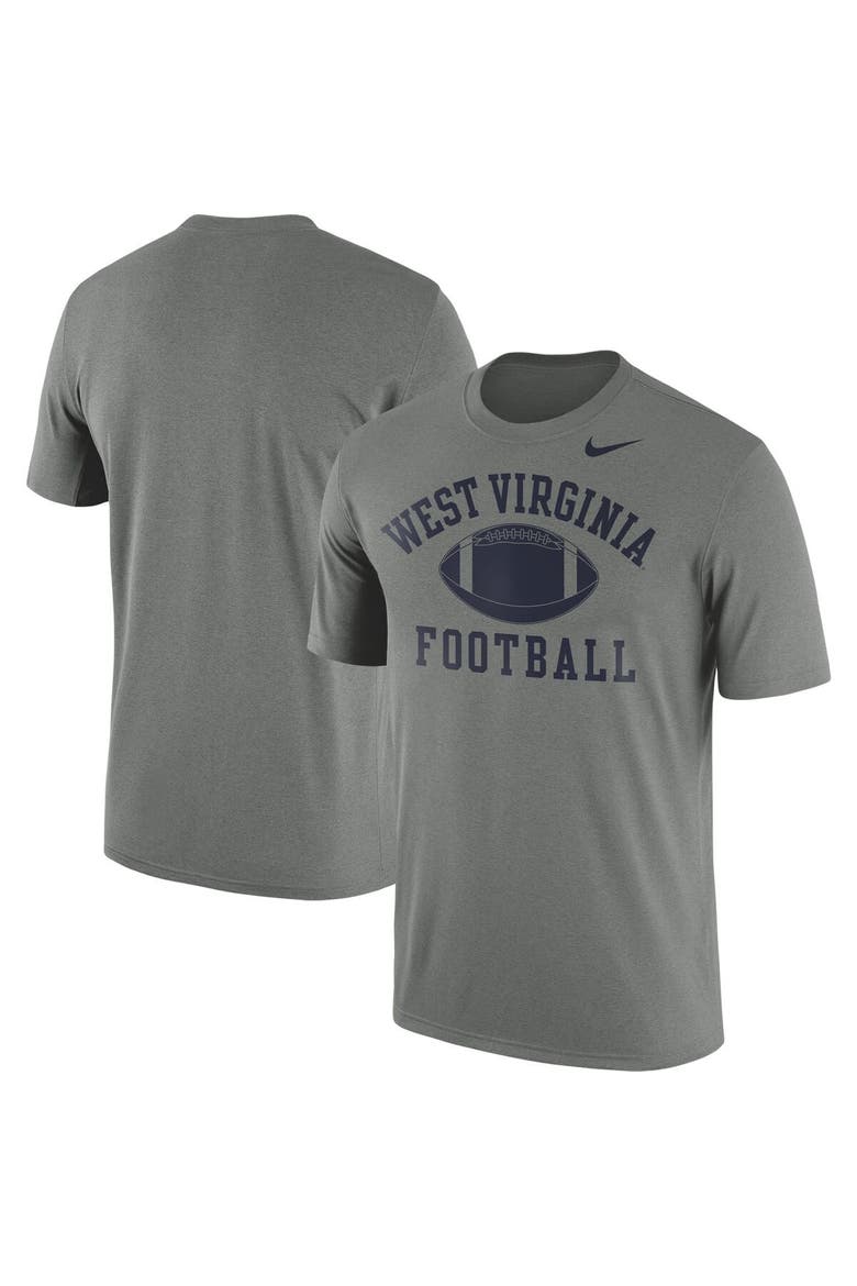 Men's Nike Heather Gray West Virginia Mountaineers Legend Football Arch Performance T-Shirt, Alternate, color, Heather Gray