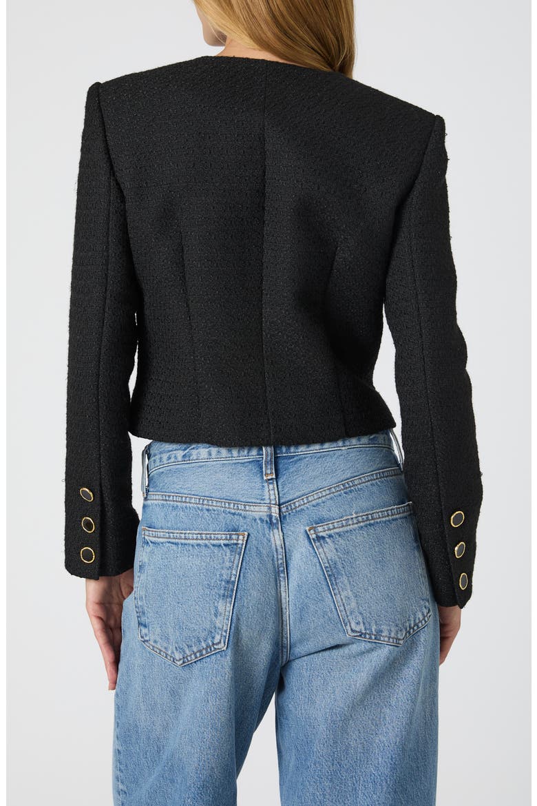 Mismatched Button Tweed Jacket, Alternate, color, 01-BLACK