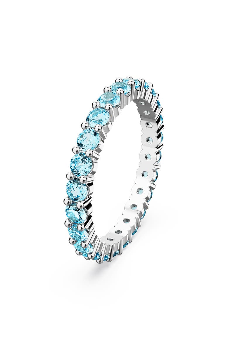 Matrix Round Crystal Eternity Ring, Main, color, BLUE/ SILVER