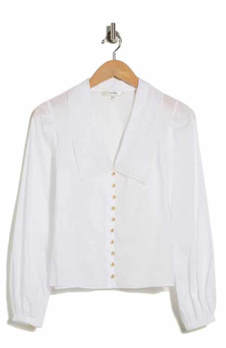 FRAME The Eyelet Sailor Long Sleeve Button-Up Shirt