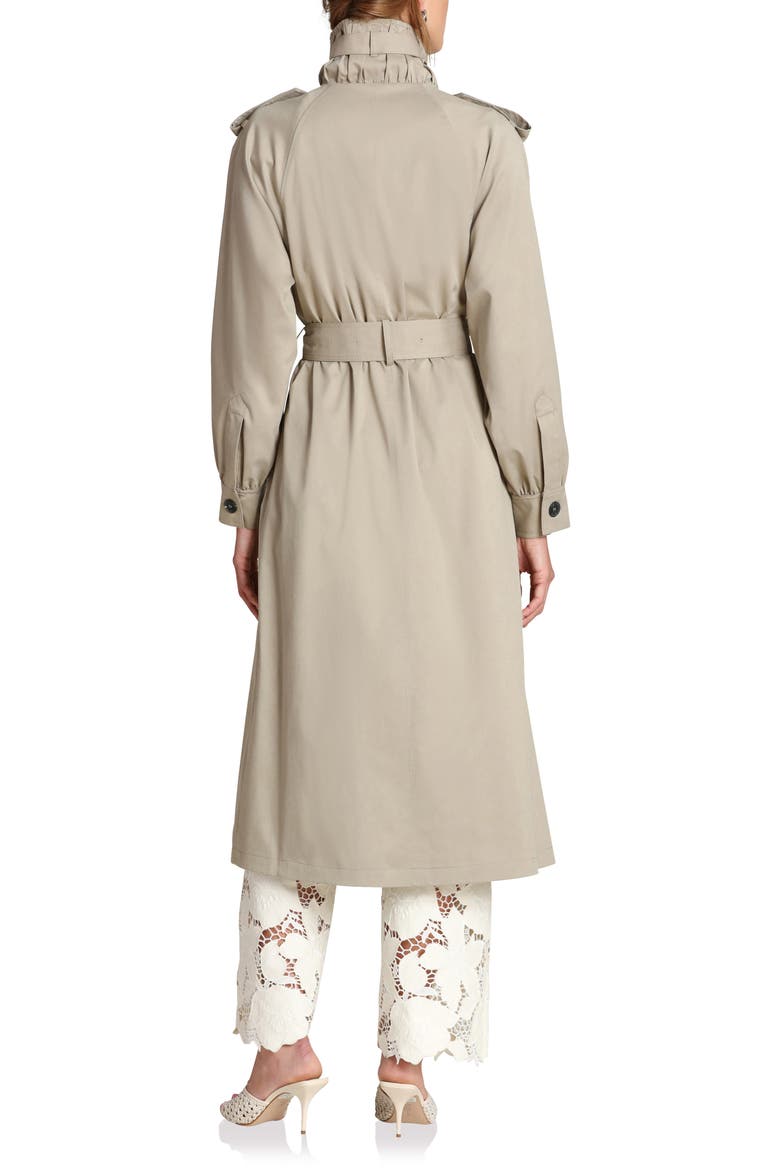 Funnel Neck Trench Coat, Alternate, color, SAGE