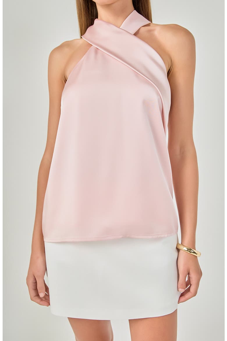 Satin Halter Top, Alternate, color, PINK