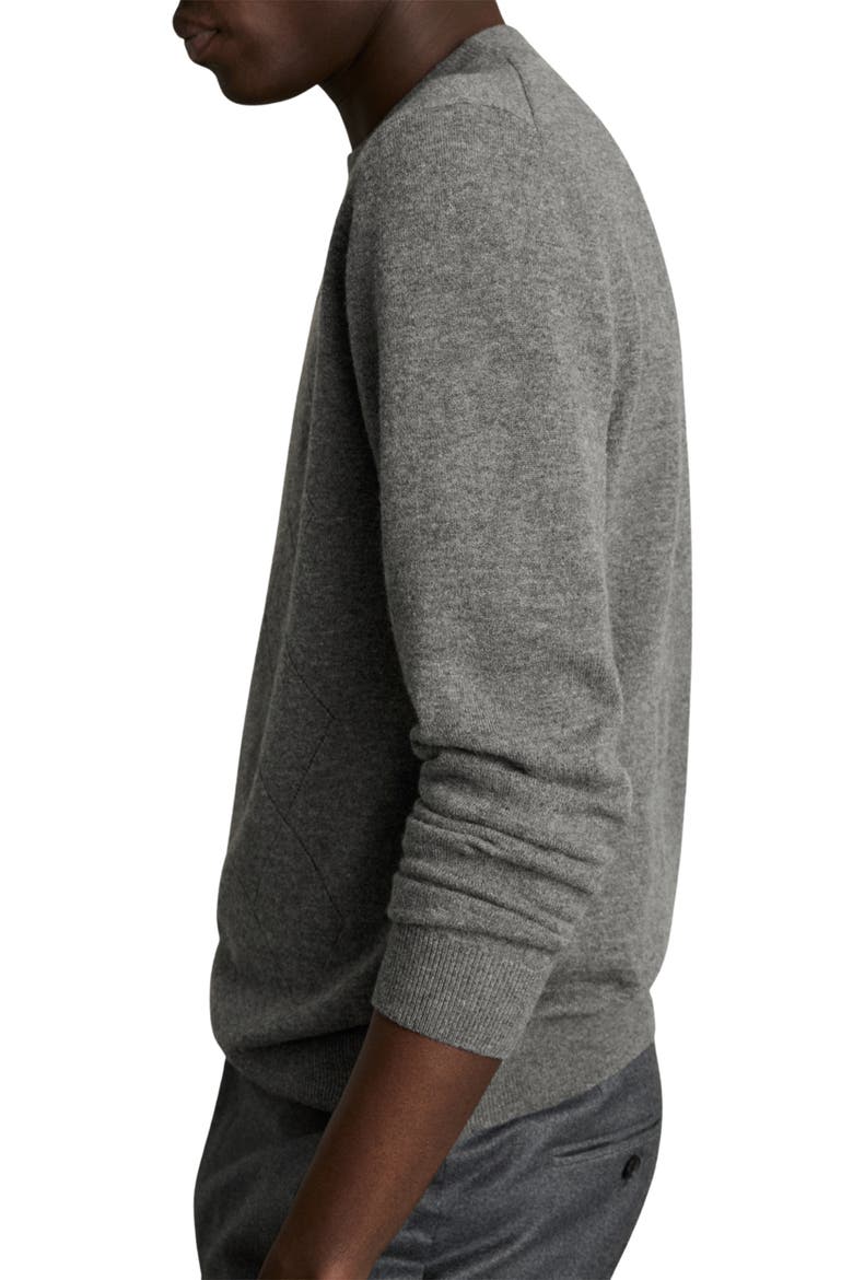 Vince Argyle Wool Sweater, Alternate, color, MID GREY MELANGE