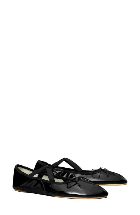 Peep Toe Mary Jane Ballet Flat (Women)