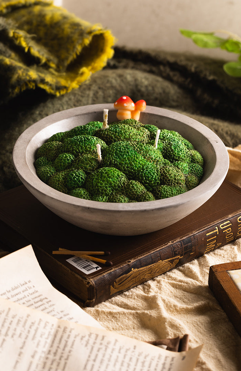 Southlake gifts Grass Moss Scented Candle Bowl, Alternate, color,