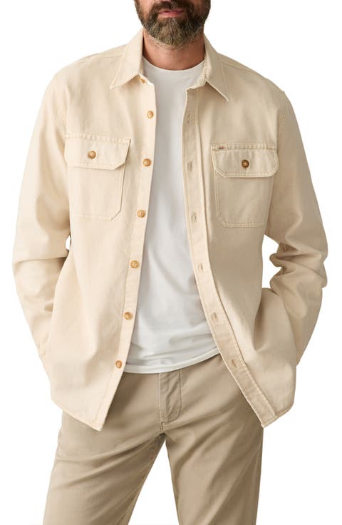 Sunwashed Stretch Canvas Button-Up Shirt Jacket