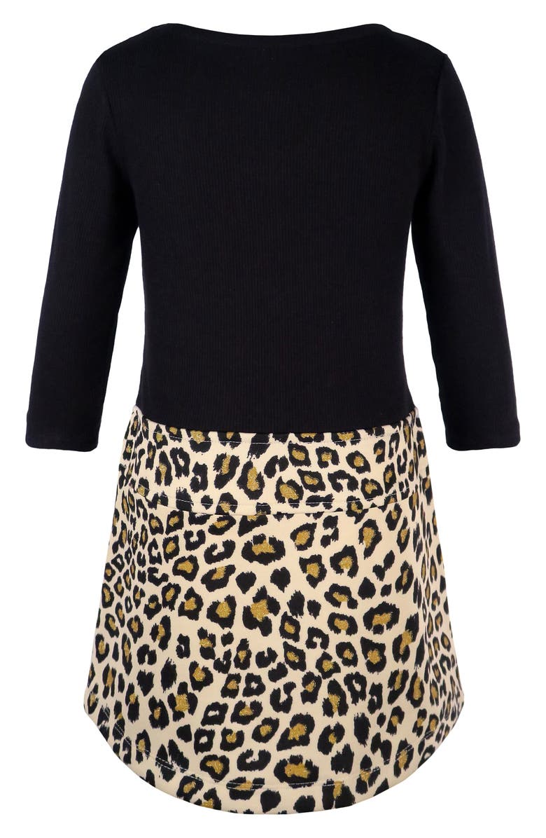 Zunie Kids' Marsha Long Sleeve Cat Dress, Alternate, color,