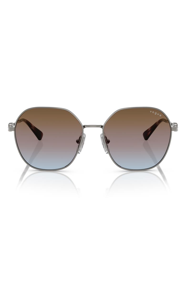 VOGUE 55mm Gradient Irregular Sunglasses, Main, color, Gunmetal