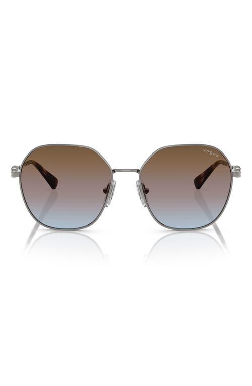 Vogue 55mm Gradient Irregular Sunglasses In Gunmetal
