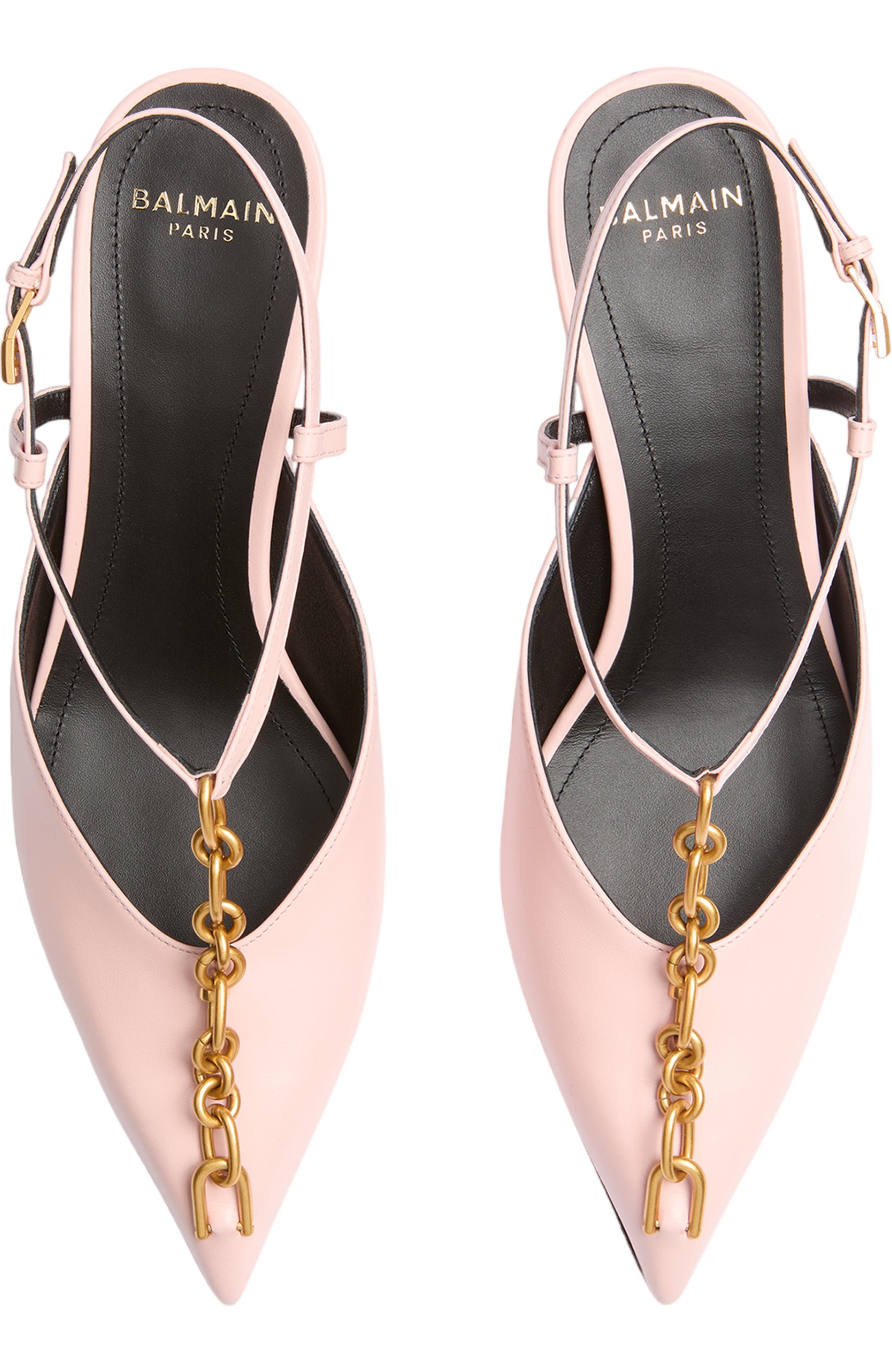 Sync chain kitten slingbacks in leather, Alternate, color, pink