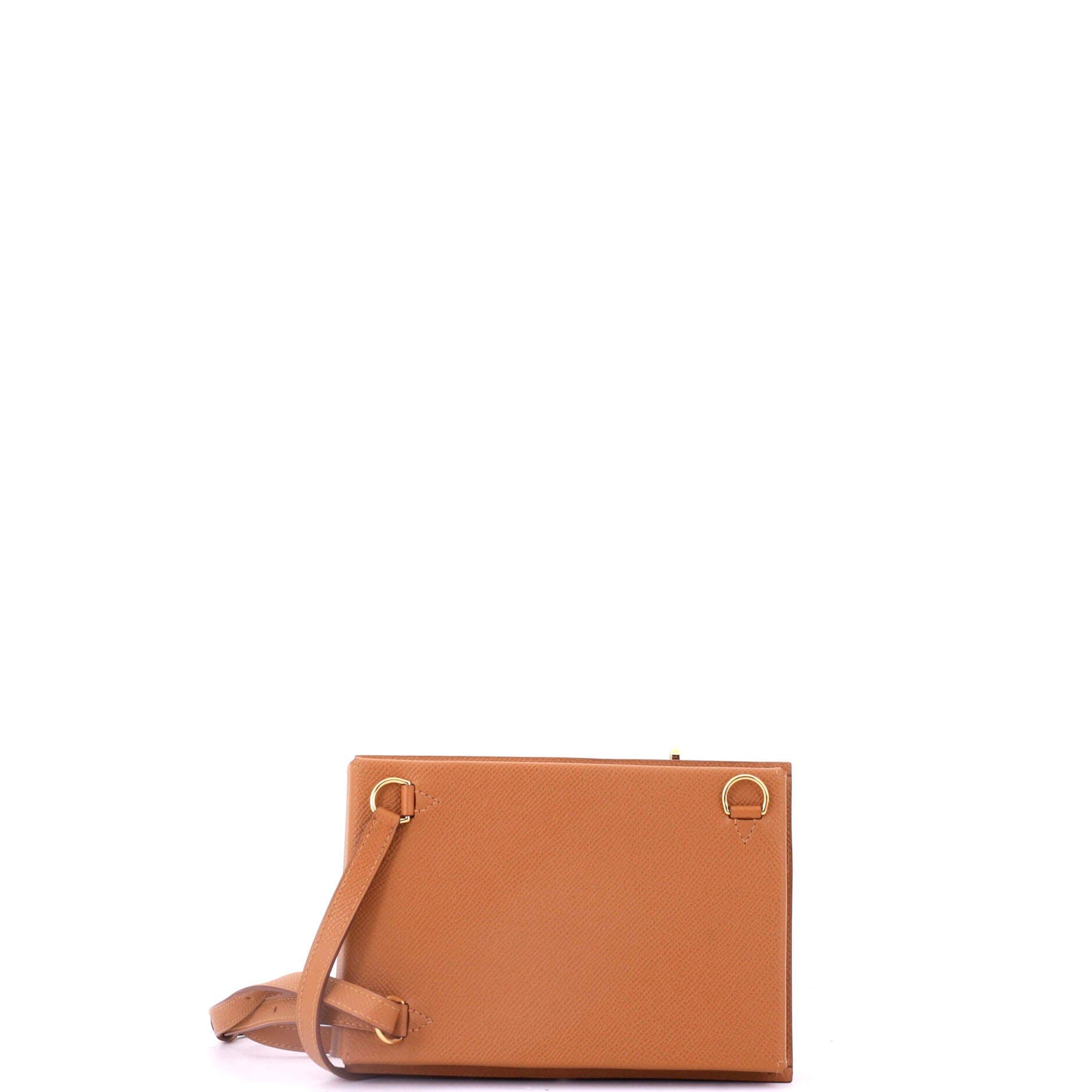 Pre-Owned Hermes Kelly Multi Pocket To Go Pouch Epsom, Alternate, color, Gold