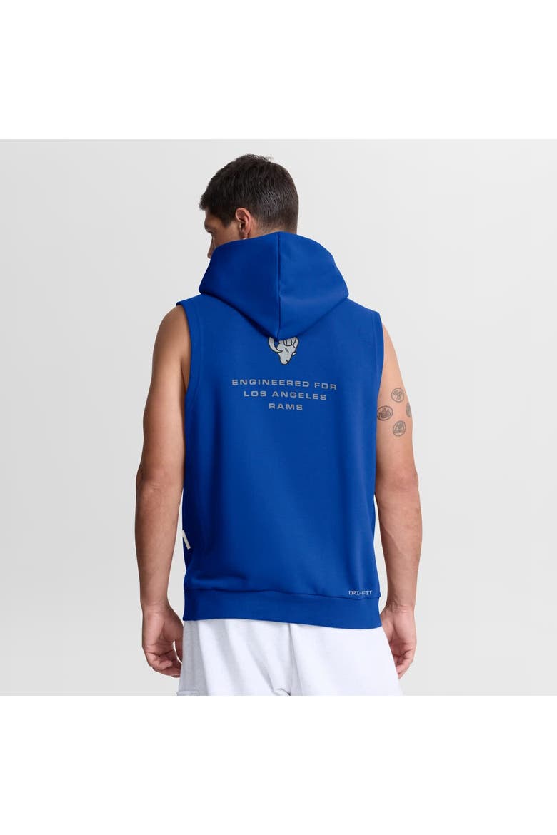 Men's Nike Royal Los Angeles Rams Sideline Standard Issue Dri-FIT Sleeveless Hoodie, Alternate, color, Royal