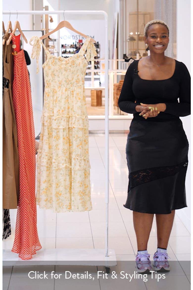 Floral Tie Strap Tiered Maxi Dress video