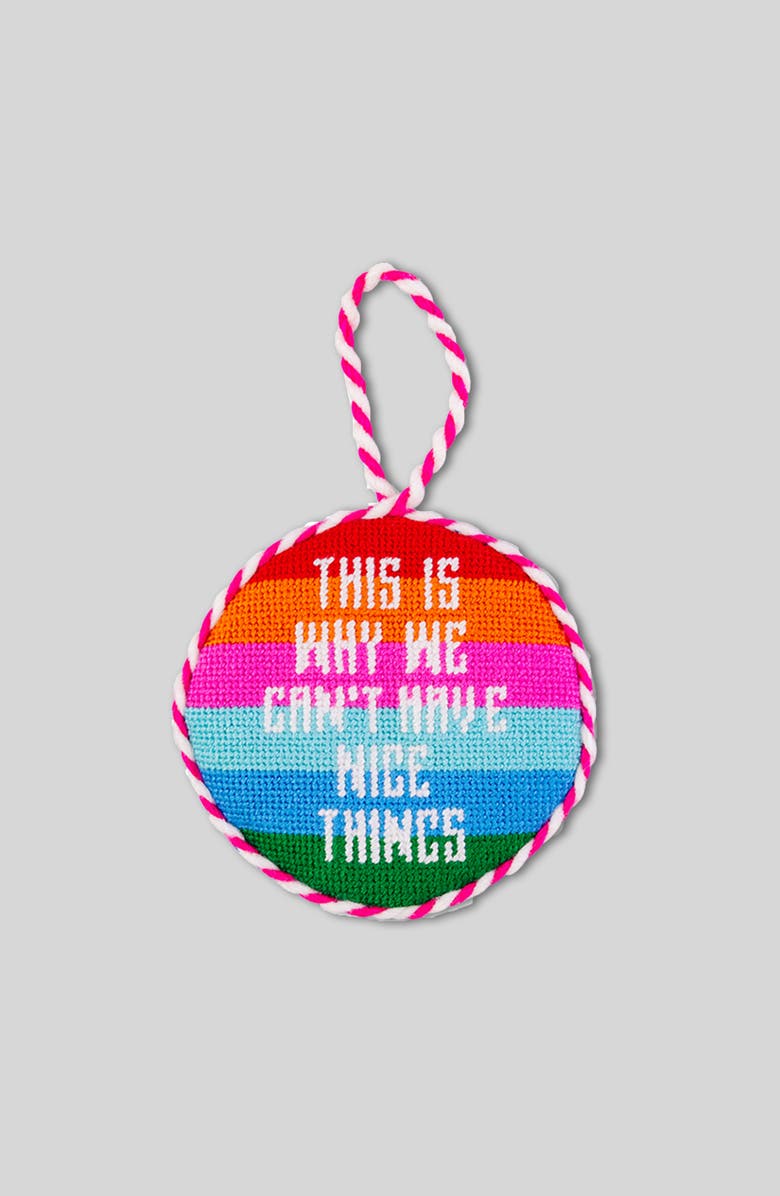 Furbish Needlepoint Ornament - Nice Things, Main, color, Pink