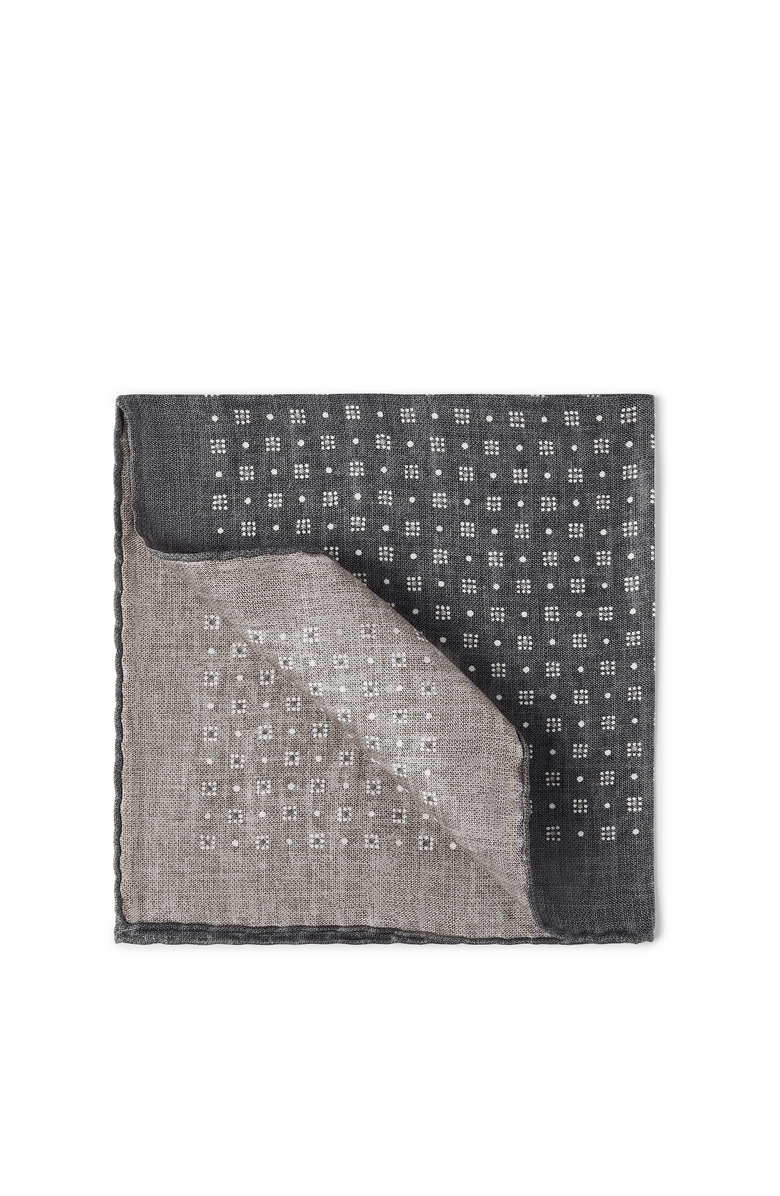 Brunello Cucinelli Pocket square with pattern, Main, color, Anthracite