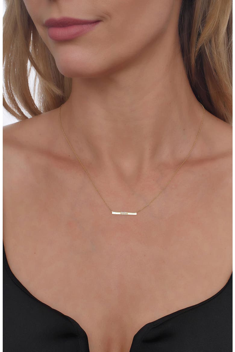 Diamond Bar Pendant Necklace (Nordstrom Exclusive), Alternate, color, GOLD/ DIAMOND