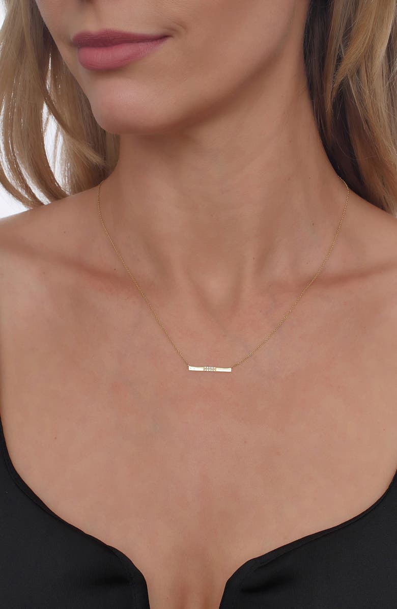 Bony Levy Diamond Bar Pendant Necklace, Alternate, color,