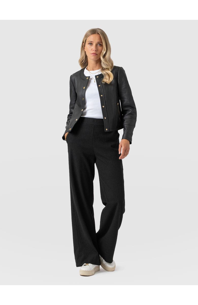 Saint + Sofia Arden Wide Leg Pant, Main, color, Black Boucle