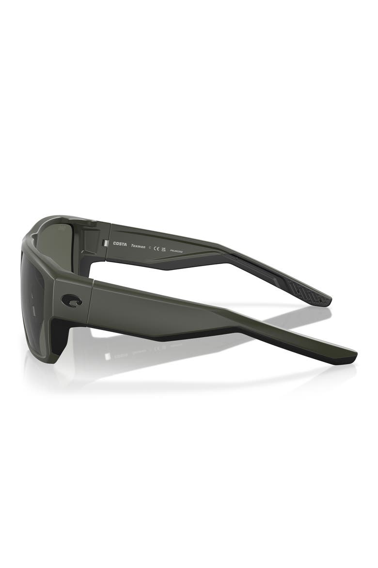 Taxman 59mm Polarized Rectangular Sunglasses, Alternate, color, MATTE OLIVE / GRAY 580G