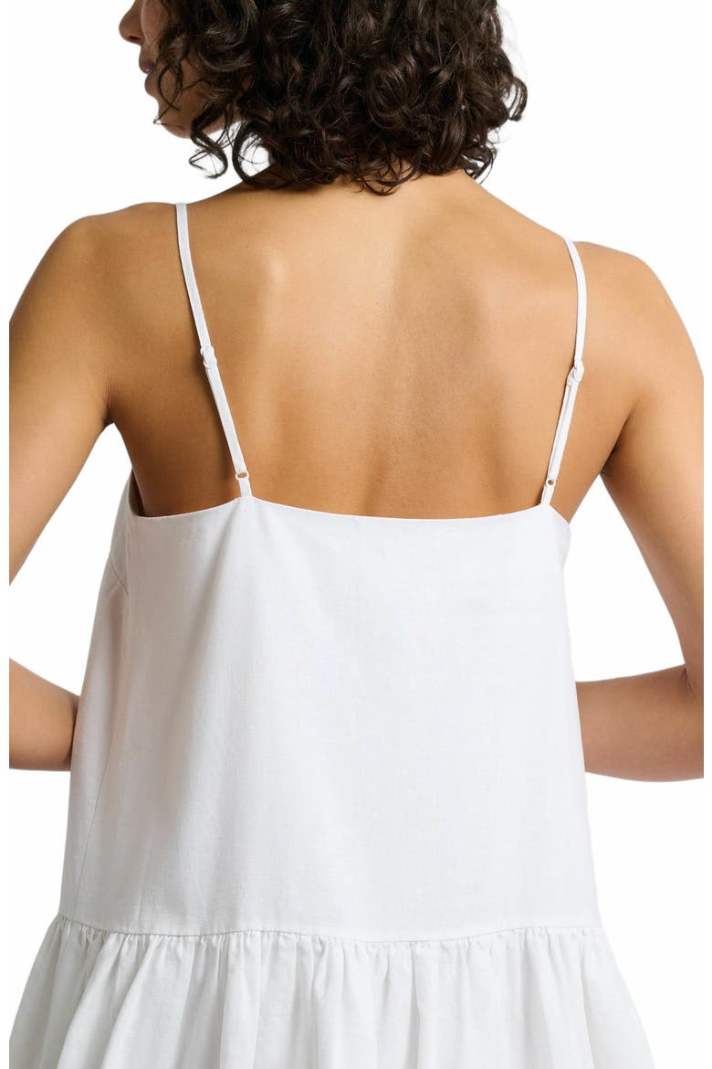 Air Linen Bubble Mini Dress, Alternate, color, WHITE
