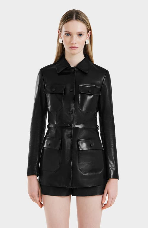 Rudsak Glossy Leather Jacket In Black