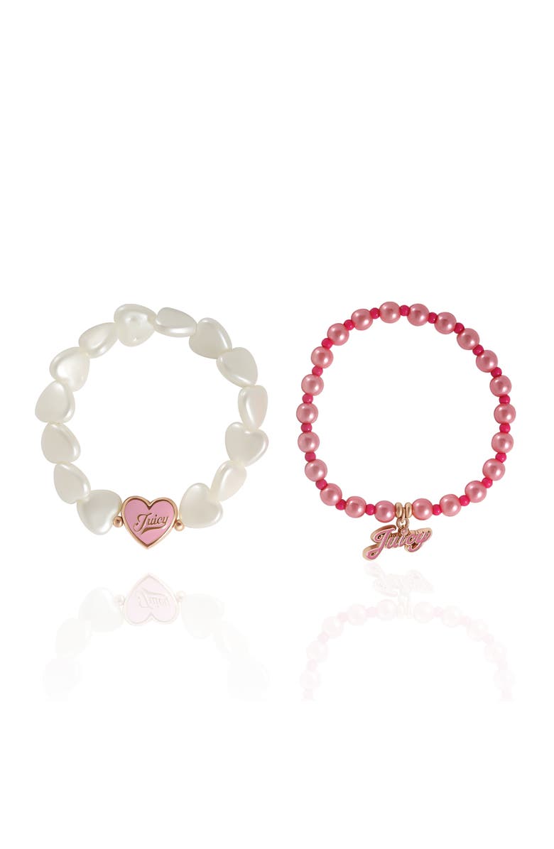 Juicy Couture Kids Kids Pink & White Bracelet Duo, Alternate, color, Red, White, Pink