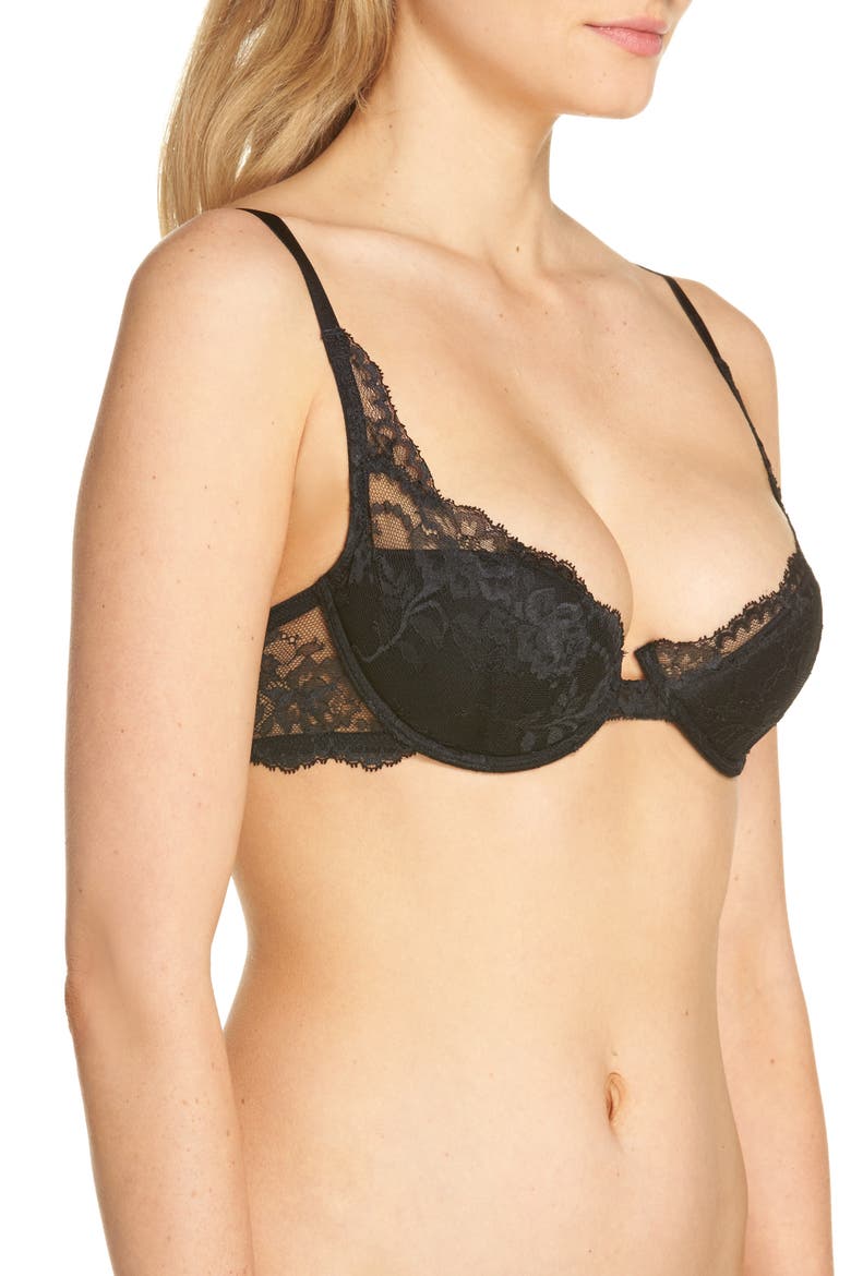 Devotion Contour Underwire Demi Bra, Alternate, color, BLACK/ COAL
