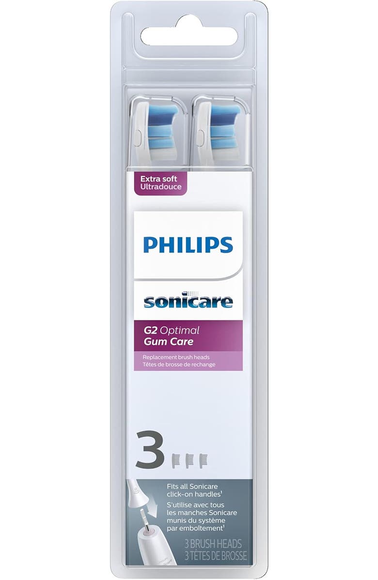 Philips Sonicare G2 Optimal Gum Care Brush Heads 3 Pack White Genuine, Alternate, color, White