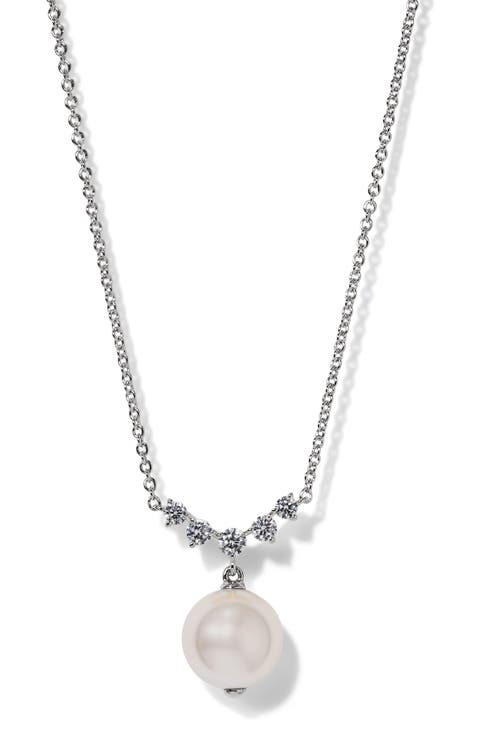 Faux Pearl & Cubic Zirconia Necklace
