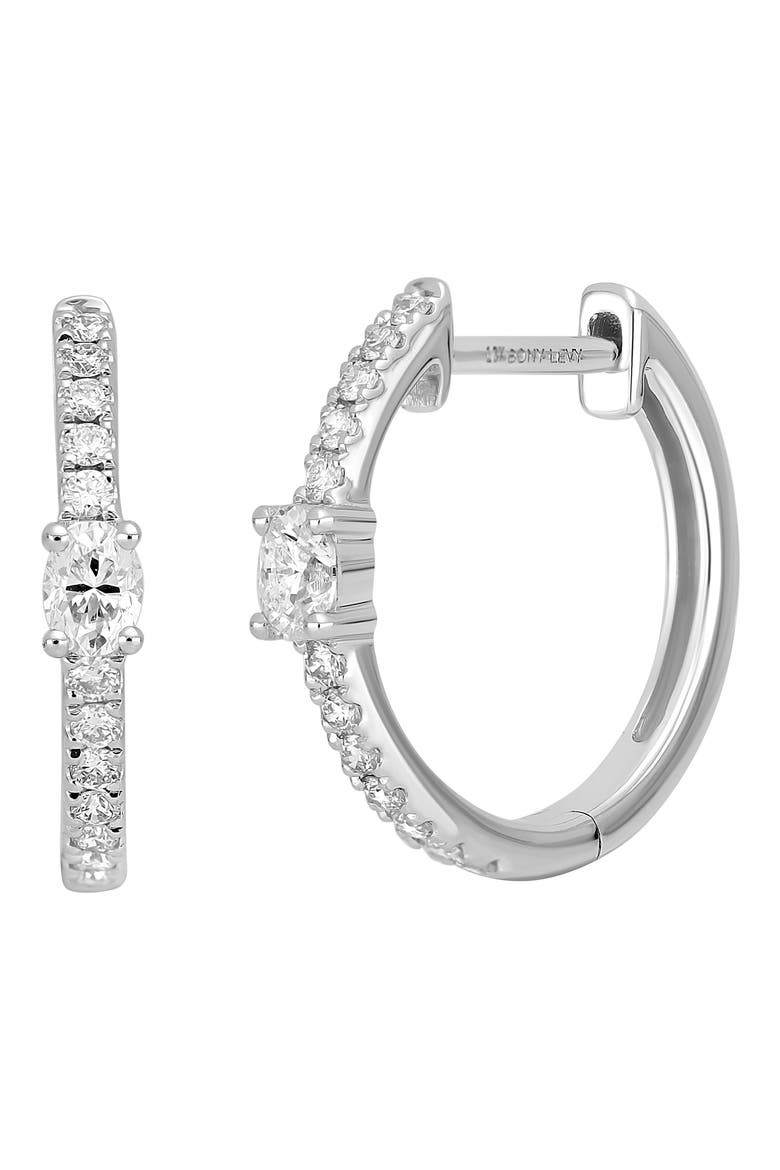Audrey Oval Diamond Hoop Earrings (Nordstrom Exclusive), Main, color, 18K WHITE GOLD