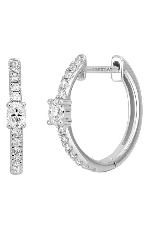 Audrey Oval Diamond Hoop Earrings (Nordstrom Exclusive)
