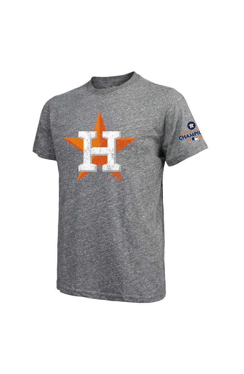 Majestic Threads Men's Majestic Threads Alex Bregman Heather Gray Houston Astros 2022 World Series Champions Name & Number Tri-Blend T-Shirt, Alternate, color, 