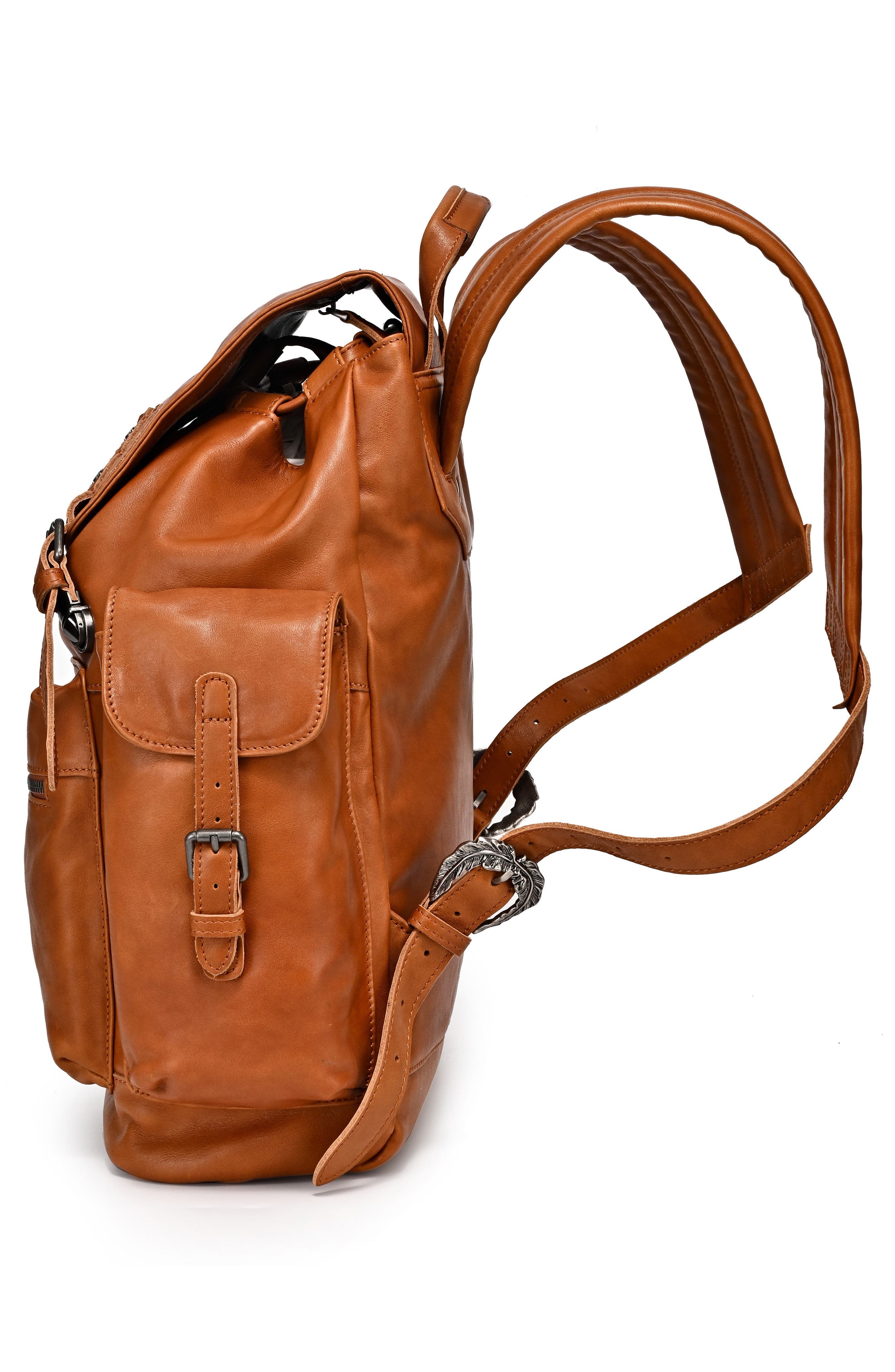 Bryan Leather Backpack, Alternate, color, TAN