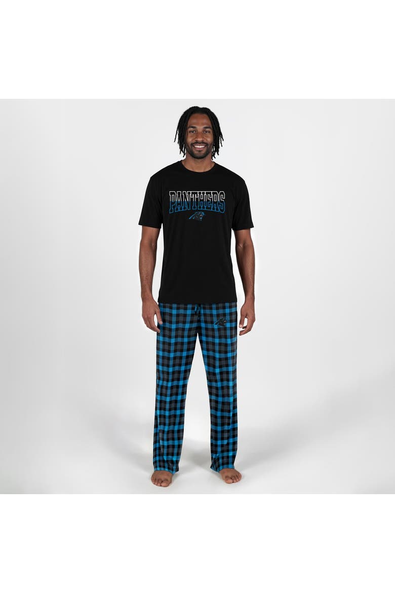 Men's Concepts Sport Black Carolina Panthers Highland Sleep Set, Main, color, Black