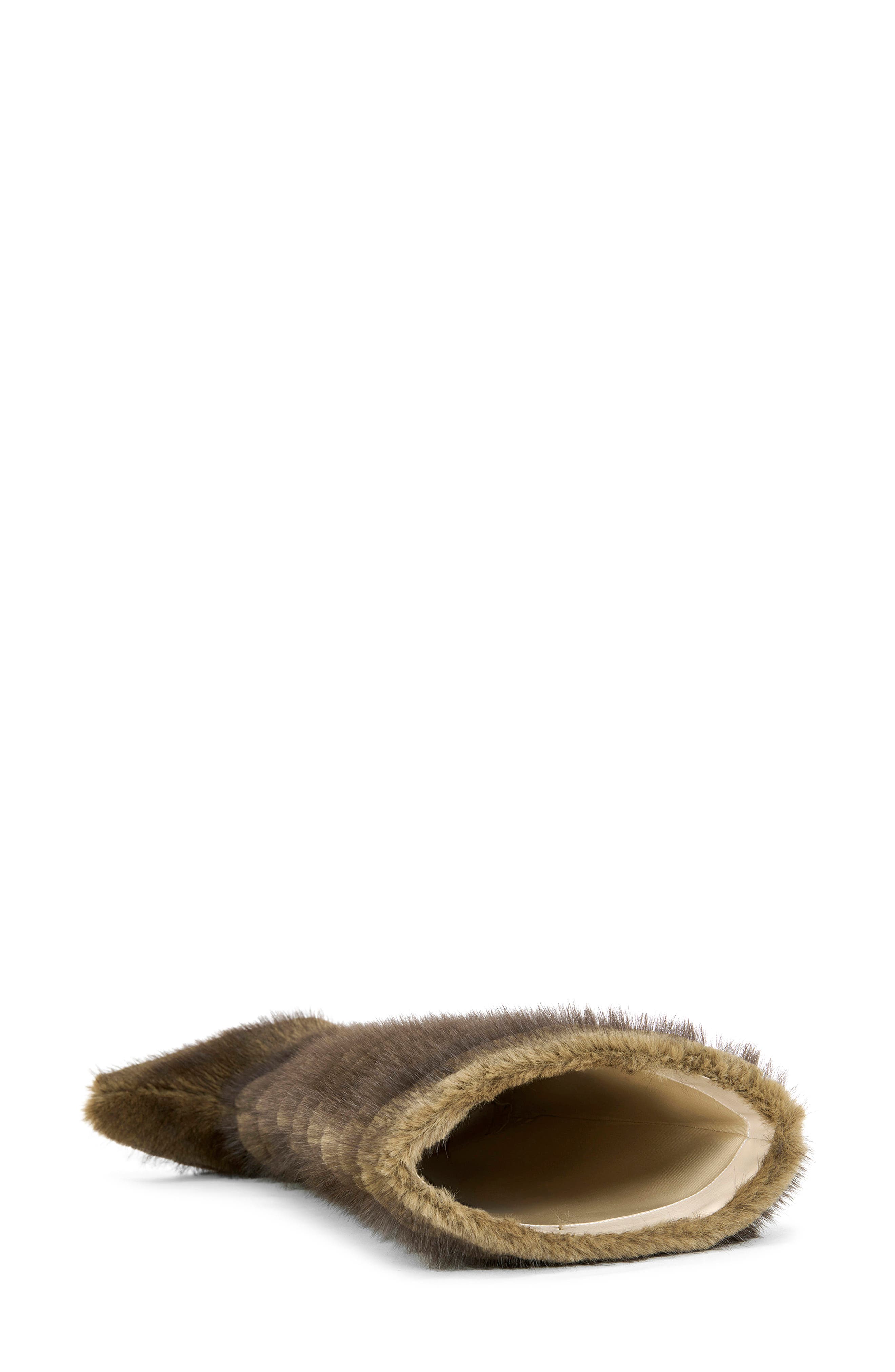 AZALEA WANG Conrad Faux Fur Stiletto Boot, Alternate, color, Brown