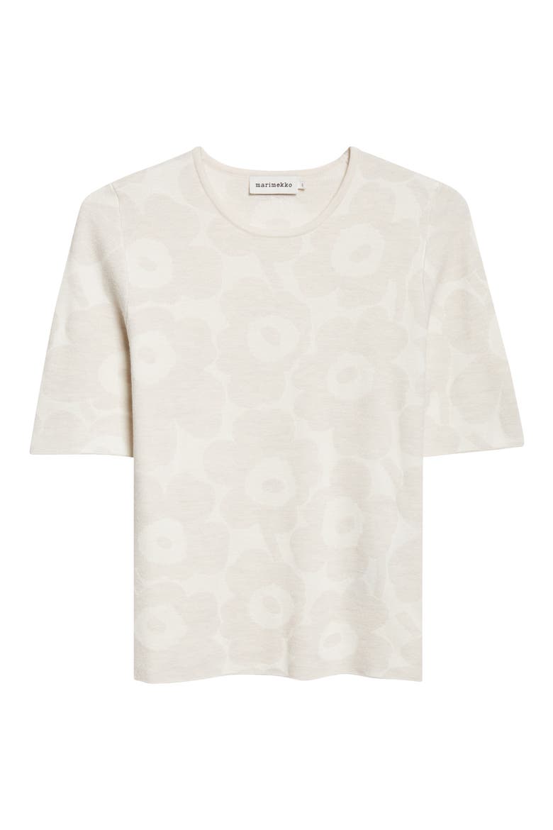 Kertyä Unikko Jacquard Merino Wool Blend Knit Top, Alternate, color, WHITE OFF WHITE