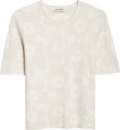 Marimekko Kertyä Unikko Jacquard Merino Wool Blend Knit Top