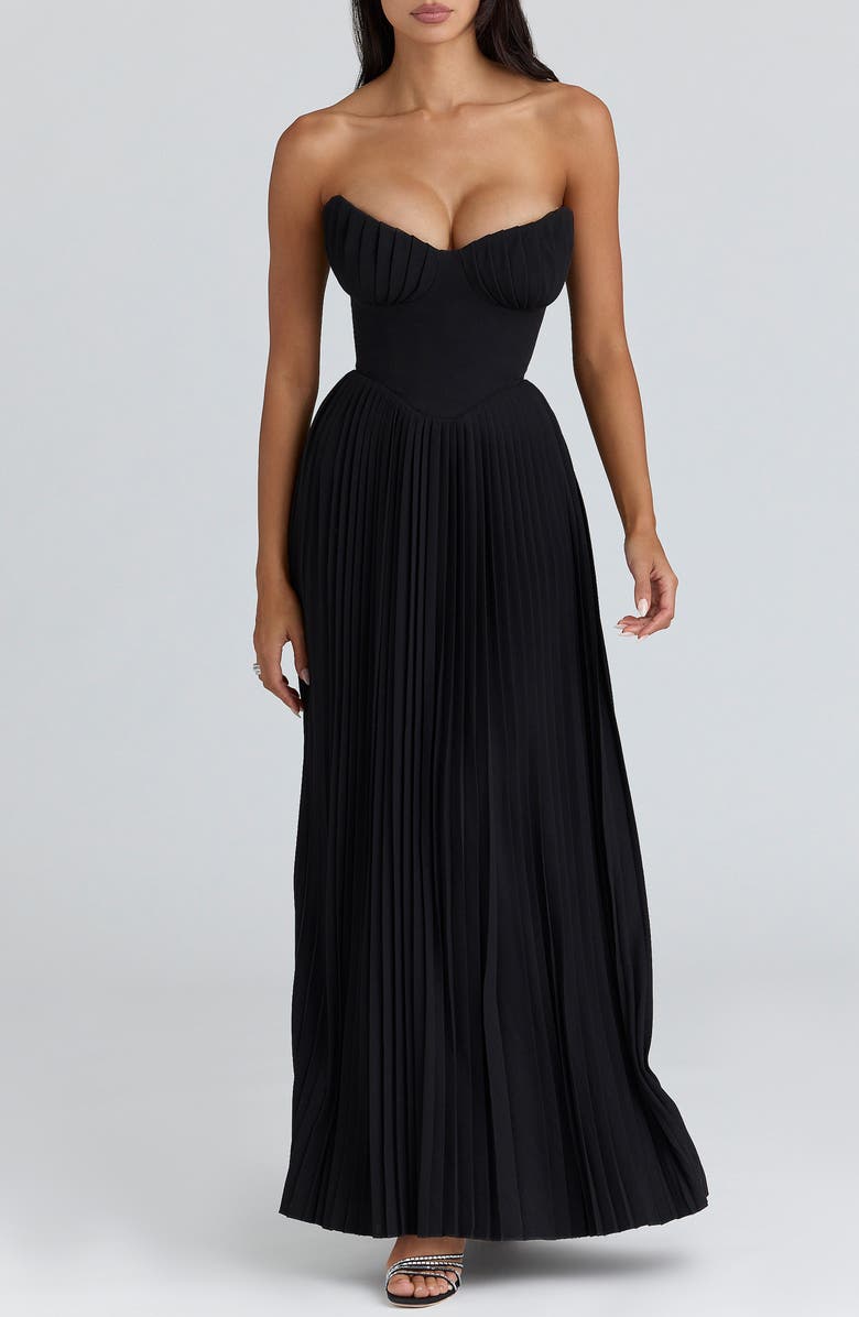 HOUSE OF CB Marcella Pleated Georgette Dress, Alternate, color, 