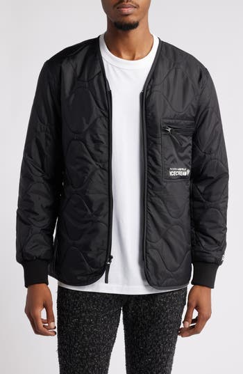 Icecream Quilted Nylon Work Jacket In Black