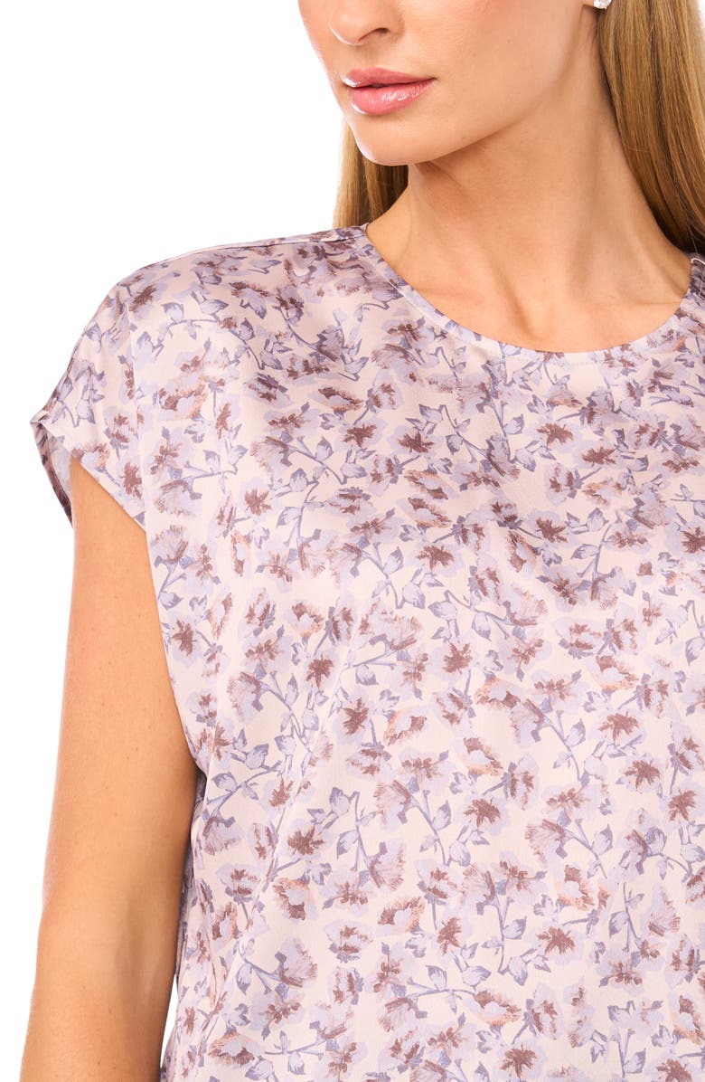 Halogen<sup>®</sup> Petal Vine Print Cap Sleeve Shell, Alternate, color, Cement