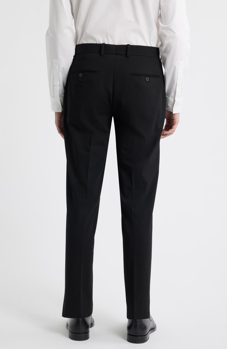 Open Edit Slim Fit Solid Flat Front Stretch Suit Pants, Alternate, color, Black Caviar