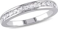 DELMAR Sterling Silver Created White Sapphire Eternity Ring