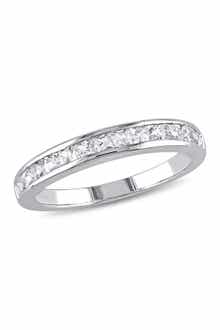 DELMAR Sterling Silver Created White Sapphire Eternity Ring