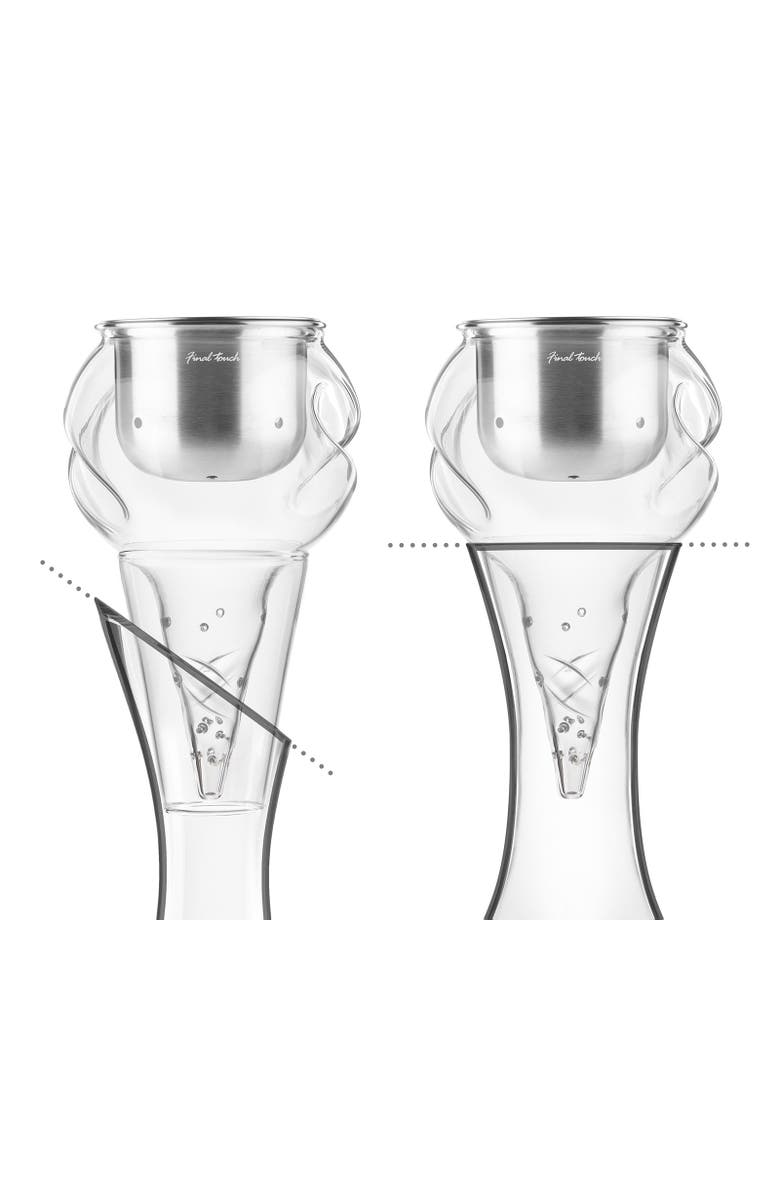 FINAL TOUCH Conundrum Stainless Steel Aerator For Wine Decanters, Alternate, color, Clear