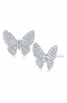 CZ by Kenneth Jay Lane Pavé Cubic Zirconia Butterfly Stud Earrings